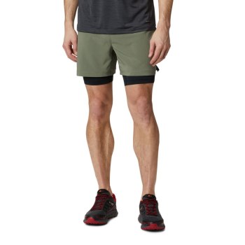 Columbia Titan Ultra II Running, Pantalones Cortos Grises Verdes Para Hombre | 760512-TUO